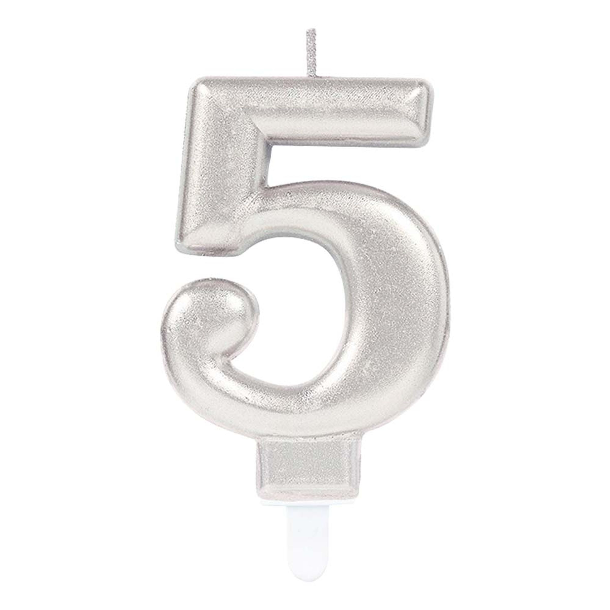 Kagelys Tal Sølv Metallic - Tal 5