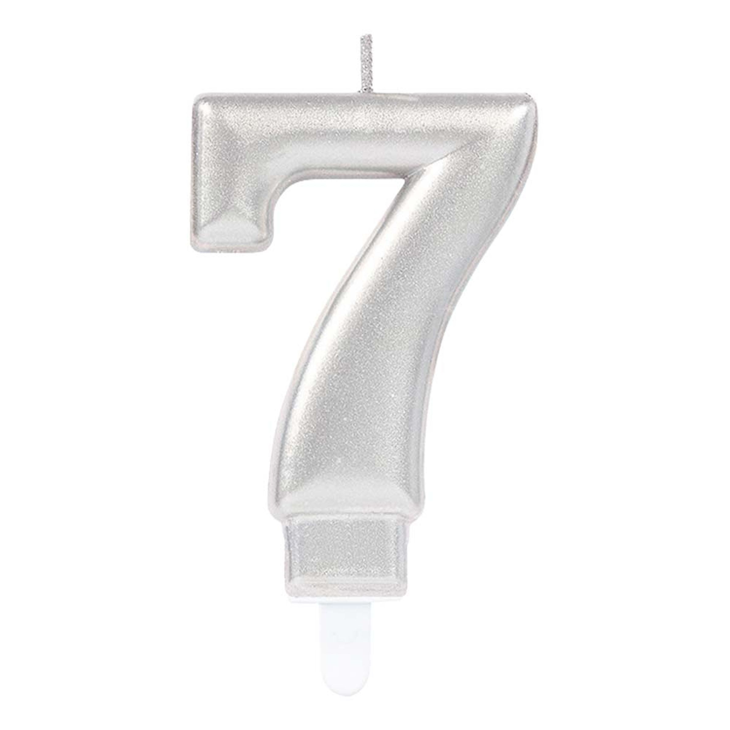 Kagelys Tal Sølv Metallic - Tal 7