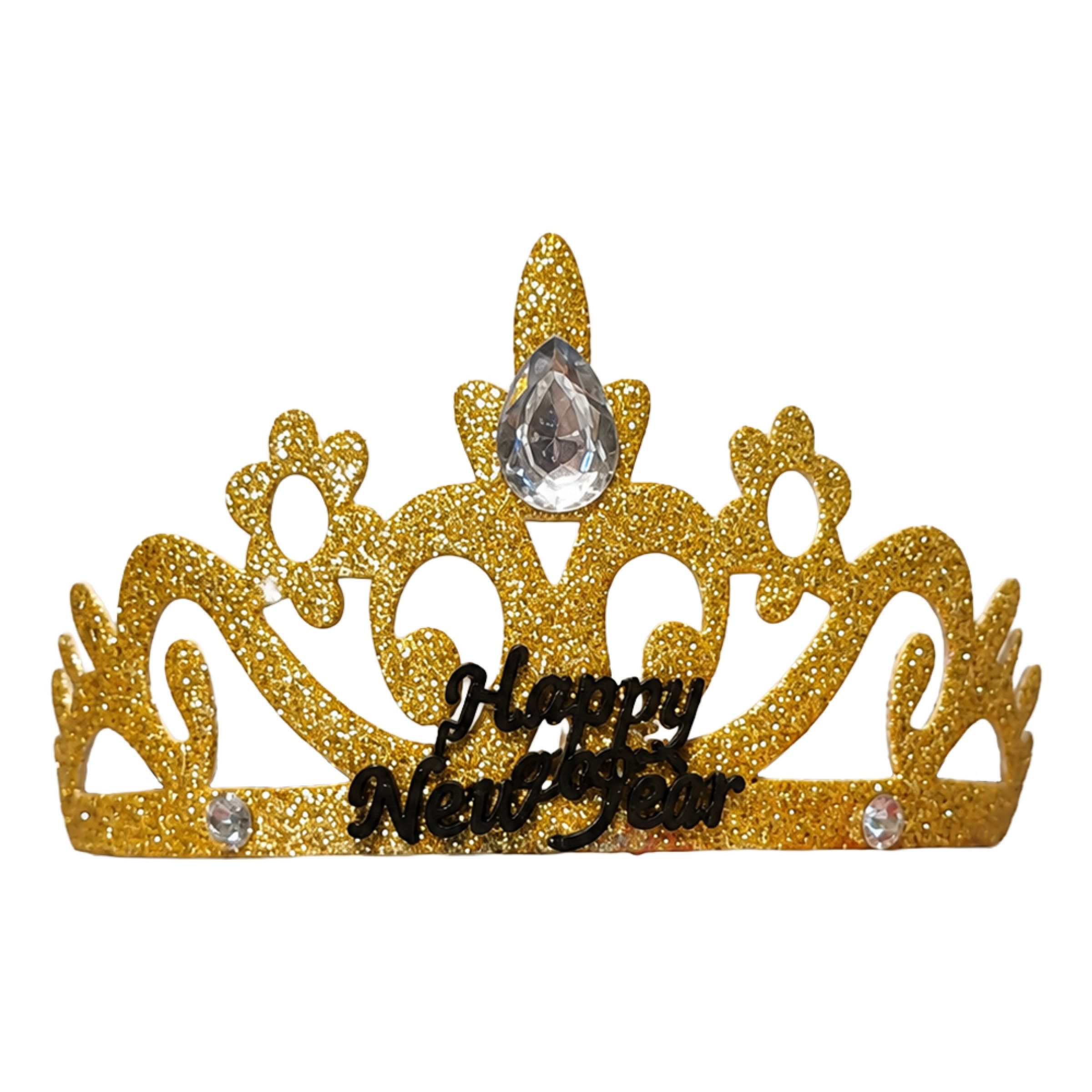 Tiara Happy New Year Guld - One size