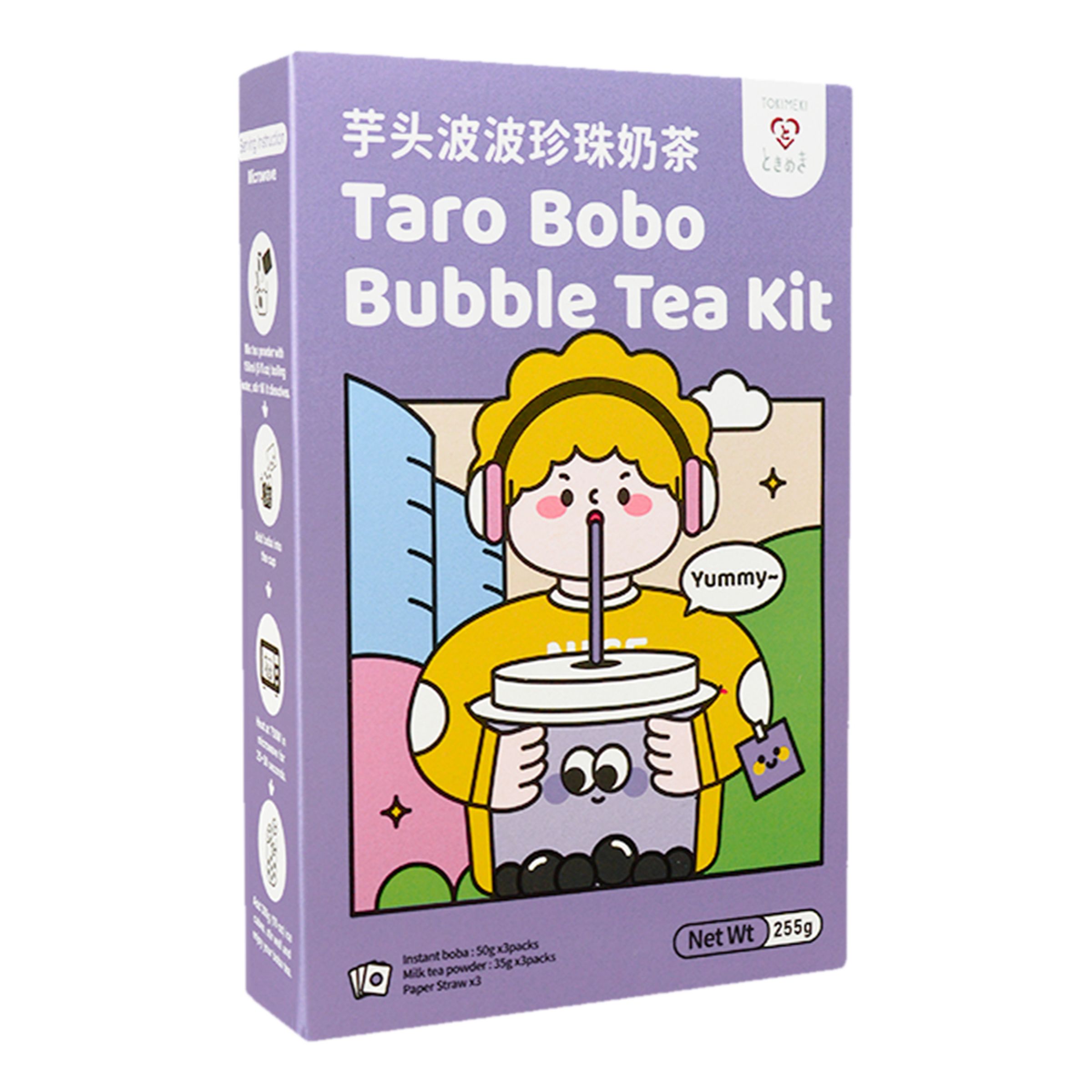 Tokimeki Taro Bobo Bubble Tea Kit - 3 x 255 g