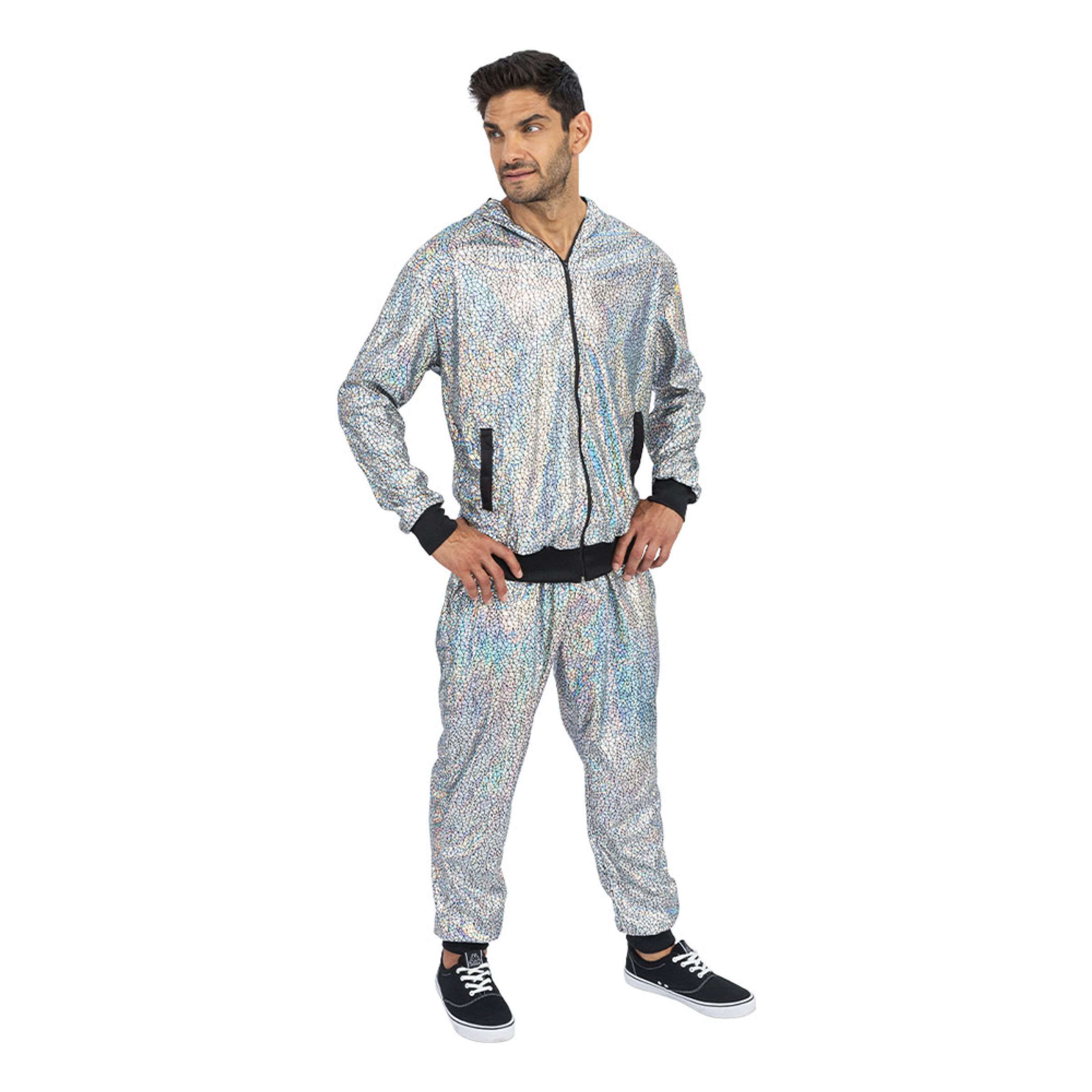 Tracksuit Geometrisk Iridescent Silver - Large