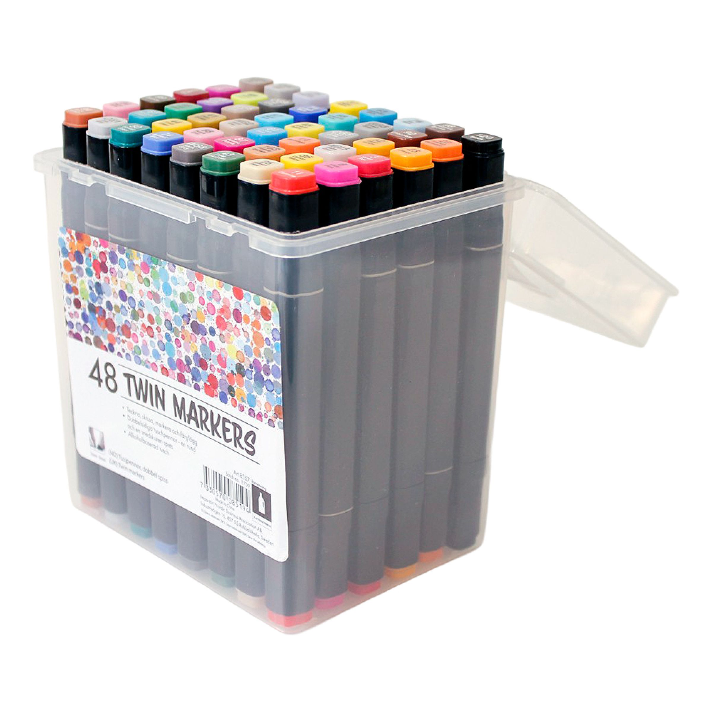 Tuschpennor Dubbelspets Alkoholbaserade Multipack - 48-pack | Hem - Roliga Prylar - Spel & Lek - Måla & Rita | Maskeradspecialisten