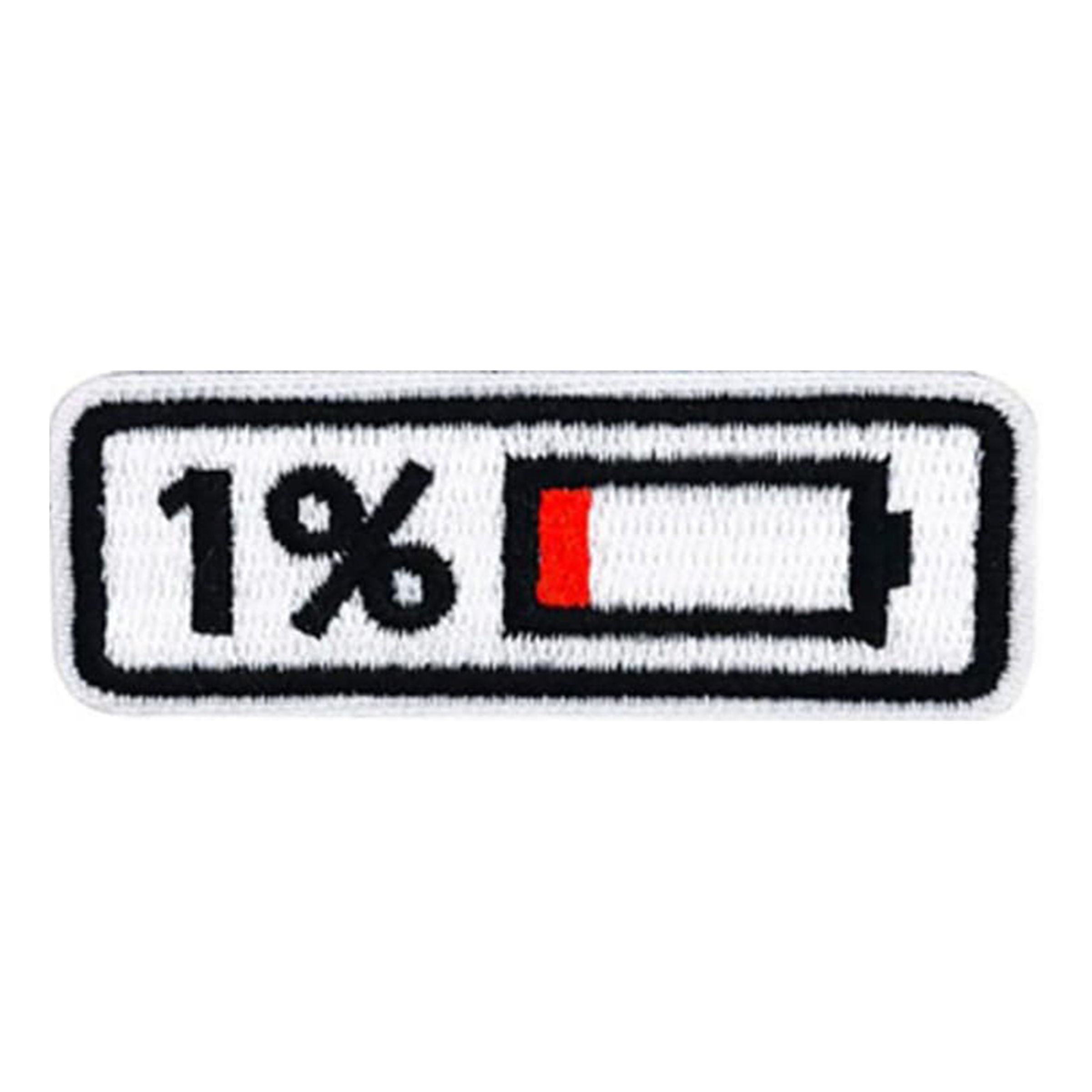 Tygmärke 1% Batteri | Hem - Roliga Prylar - Accessoarer - Tygmärken | Party Outlet