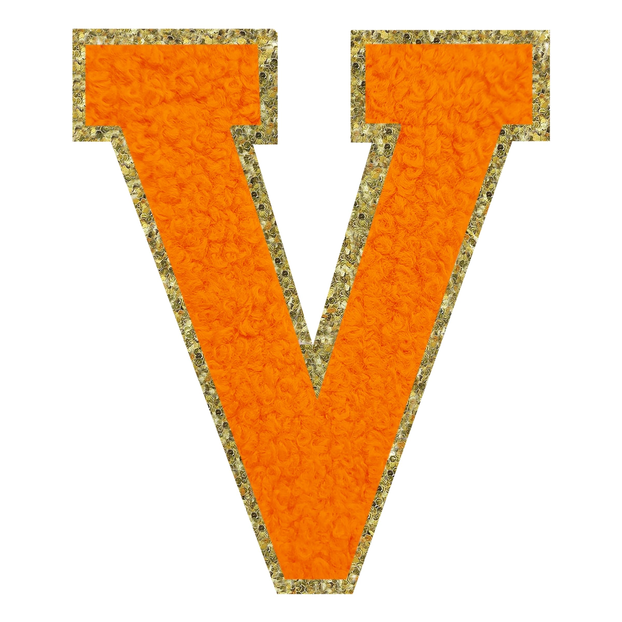 Tygmärke Bokstav Orange - Bokstav V | Hem - Teman - Färger - Orange | Party Outlet