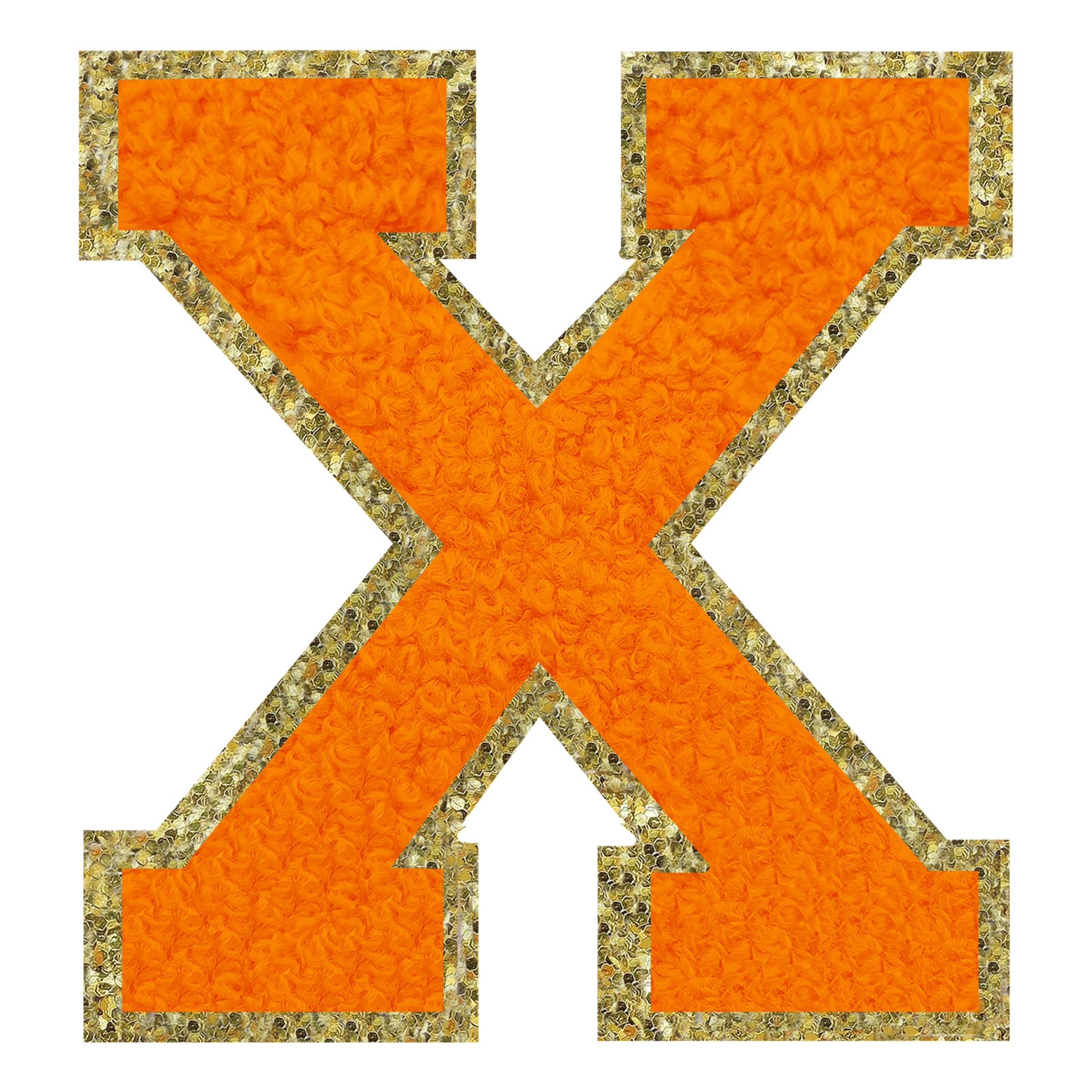 Tygmärke Bokstav Orange - Bokstav X | Hem - Teman - Färger - Orange | Pryloteket
