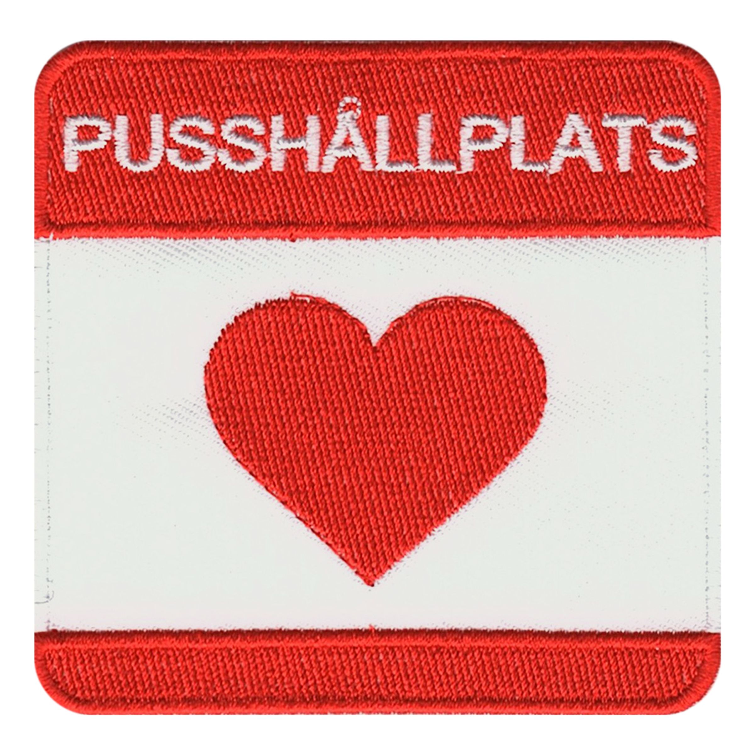 Tygmärke Pusshållplats | Hem - Roliga Prylar - Accessoarer - Tygmärken | Pryloteket