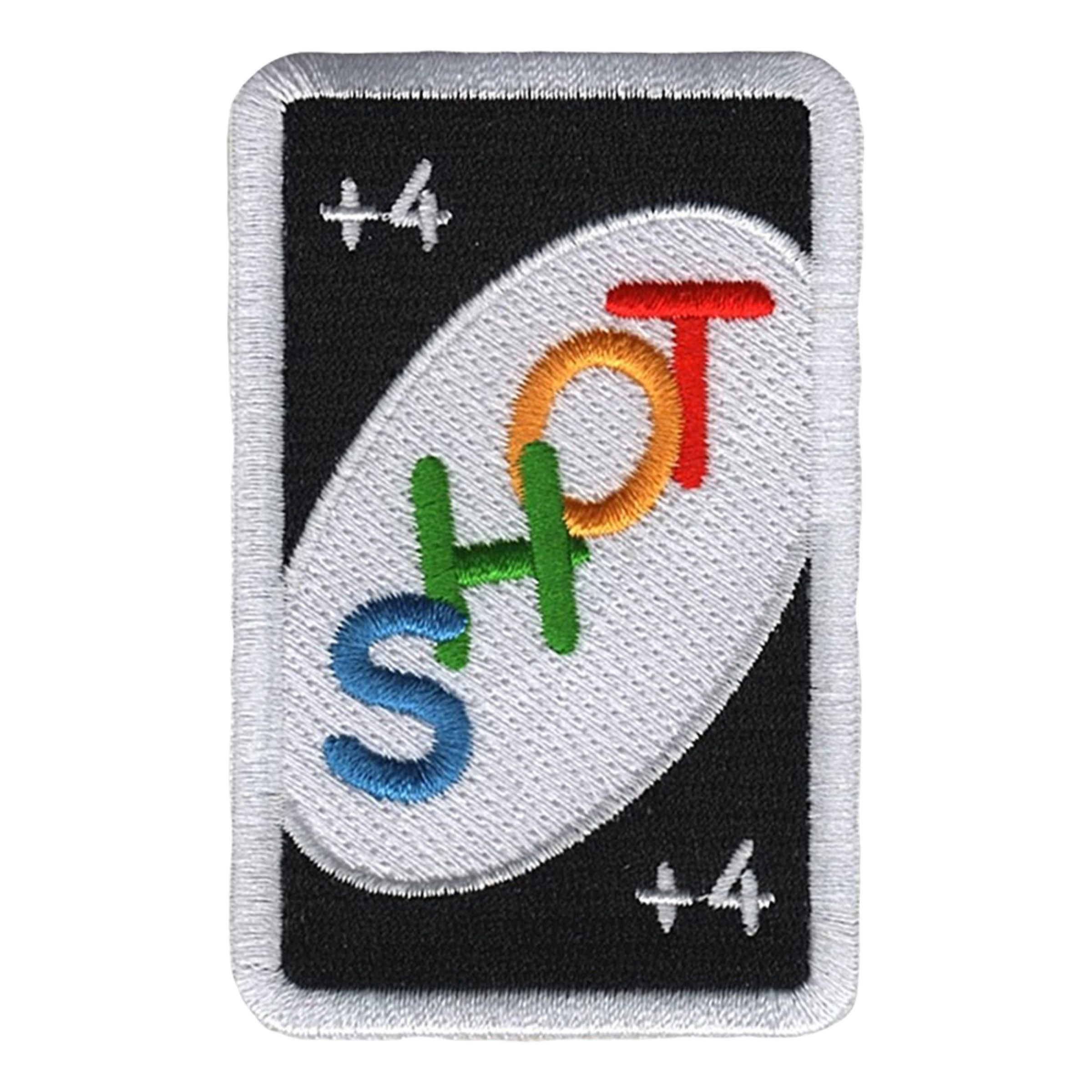 Tygmärke Shot +4 | Hem - Roliga Prylar - Accessoarer - Tygmärken | Pryloteket
