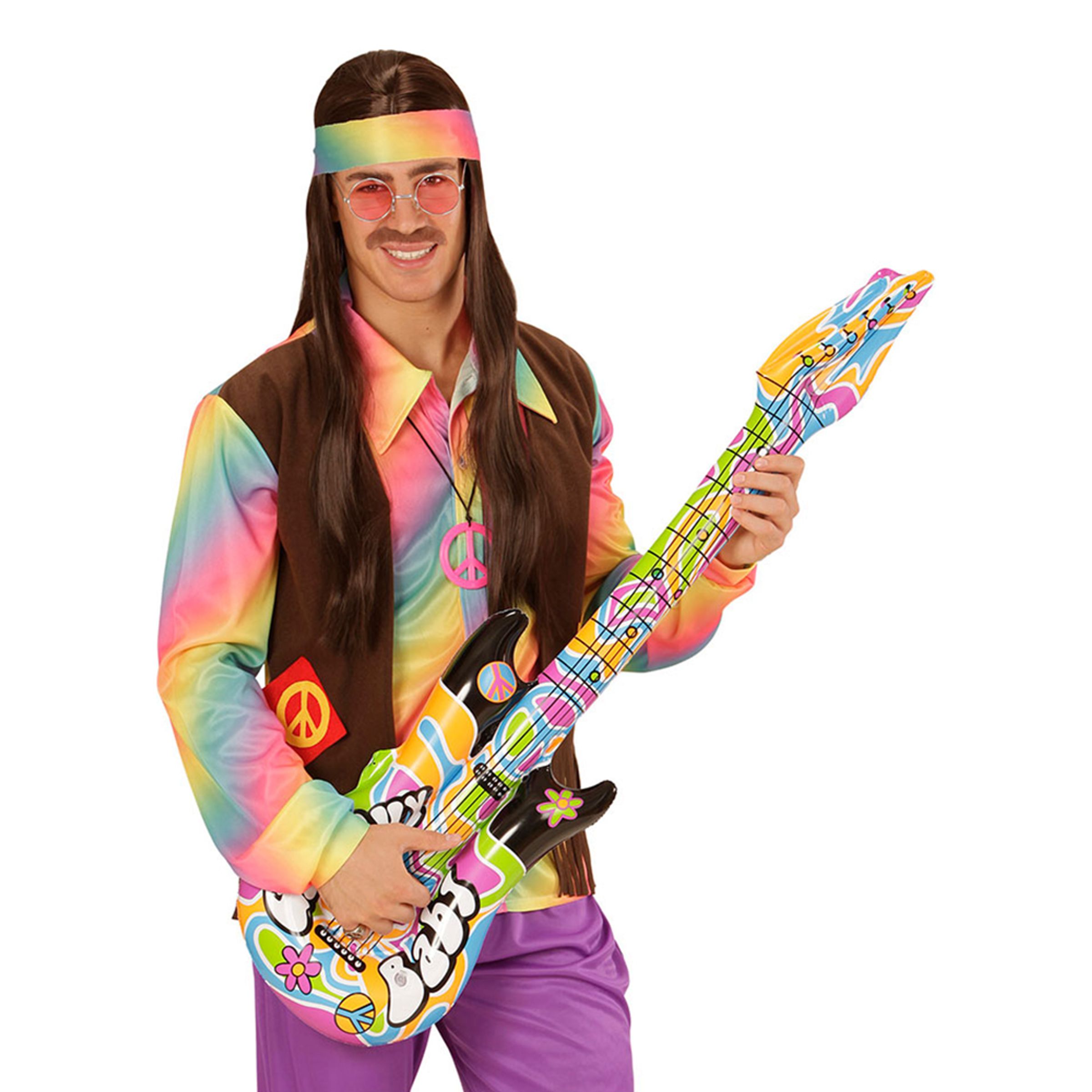 Uppblåsbar Gitarr Hippie | Hem - Maskerad - Tillbehör - Uppblåsbart | Pryloteket