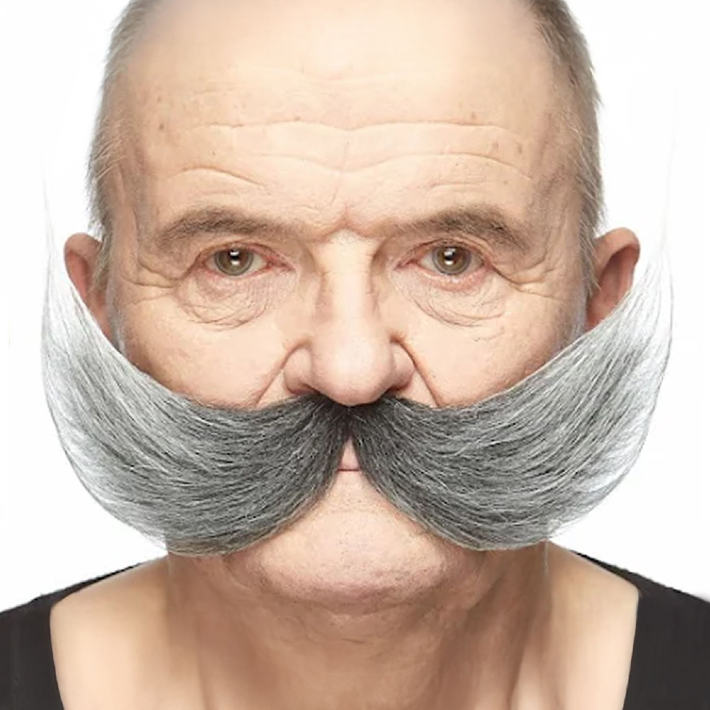 Opfinder moustache sort/hvid