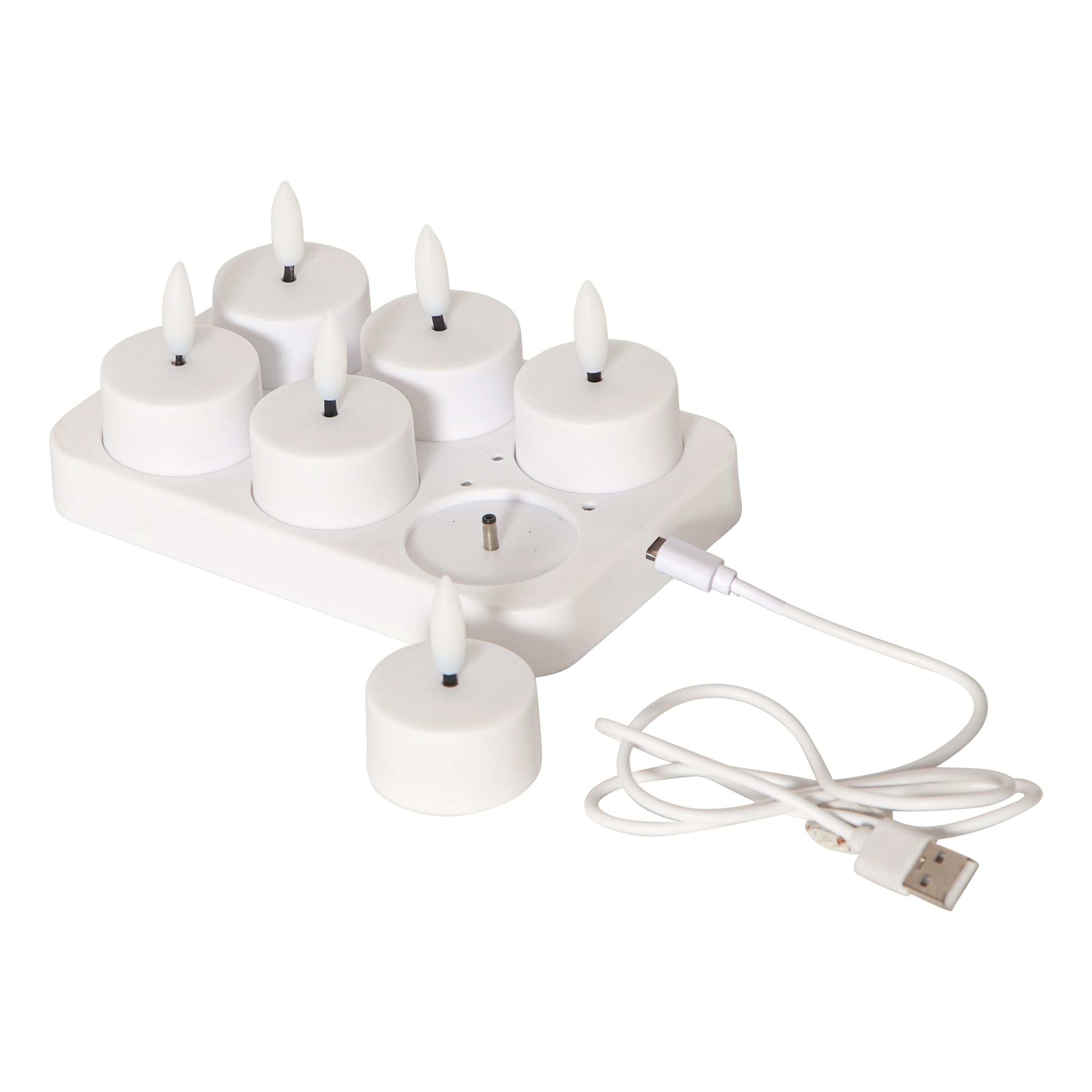 Genopladelige LED Fyrfadslys - 6-pak