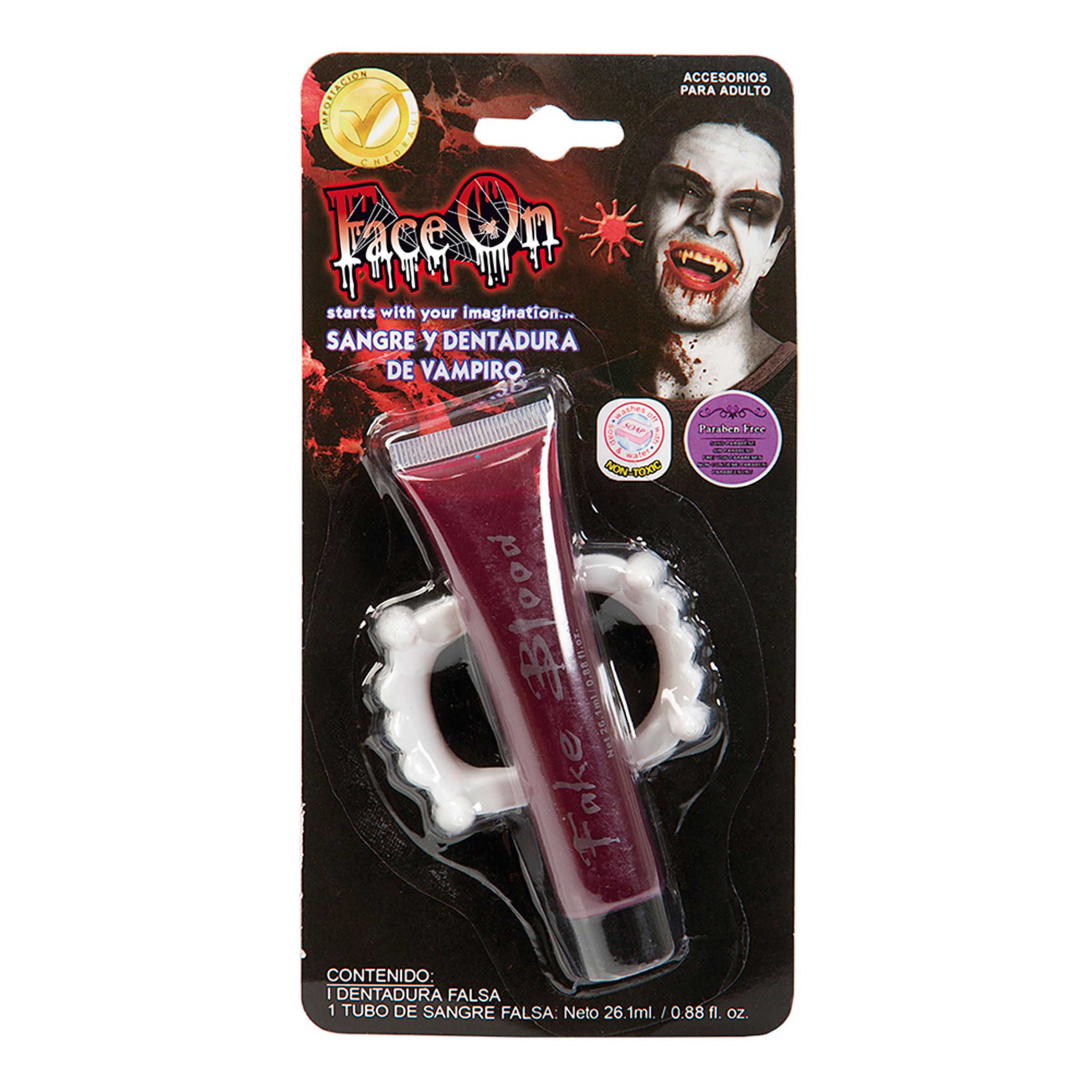 FaceOn Vampyrtænder med Blod
