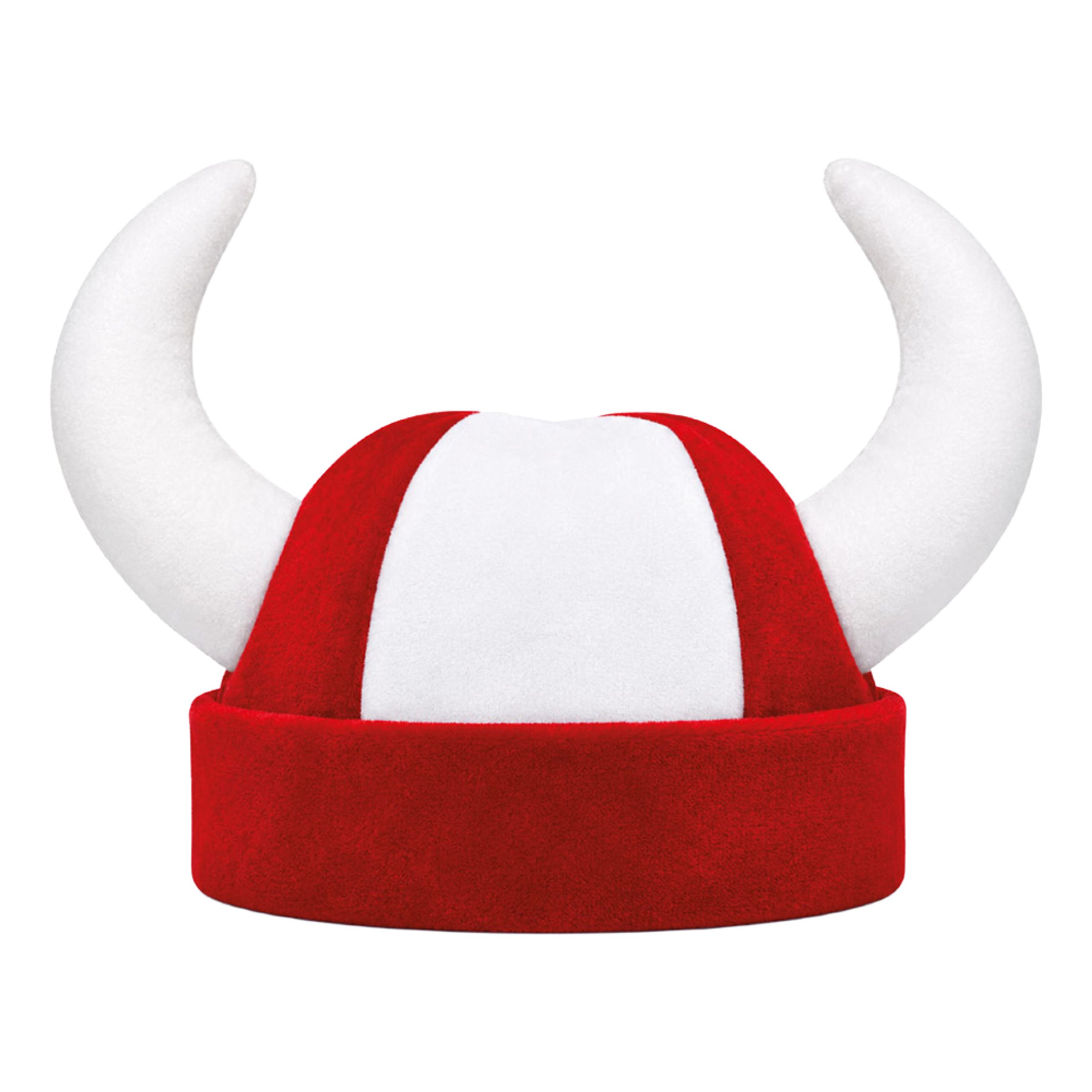 Vikinghatt Rödvit - One size | Hem - Maskerad - Hattar - Vuxenhattar | Maskeradspecialisten