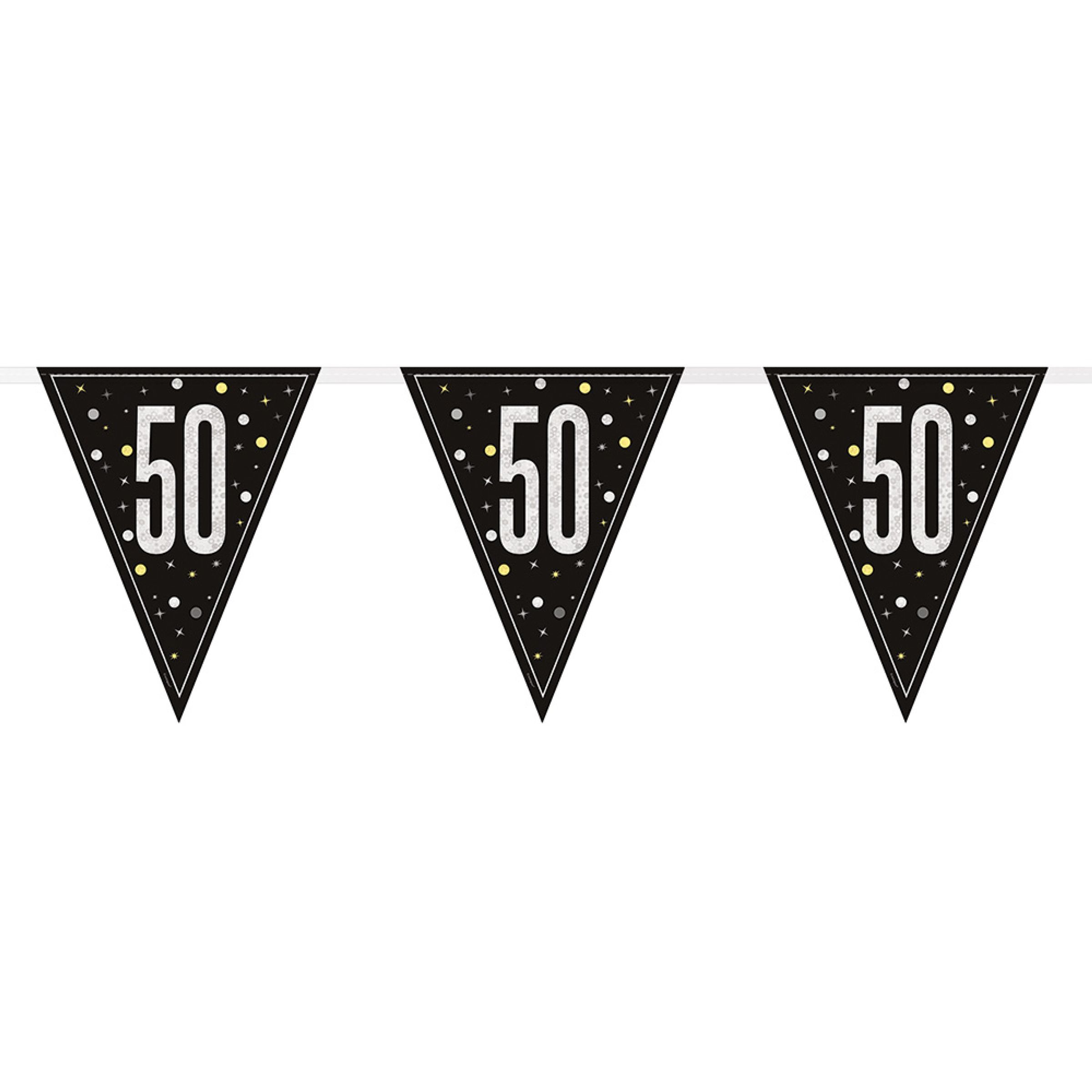 Vimpelguirlande 50 Sort/Sølv