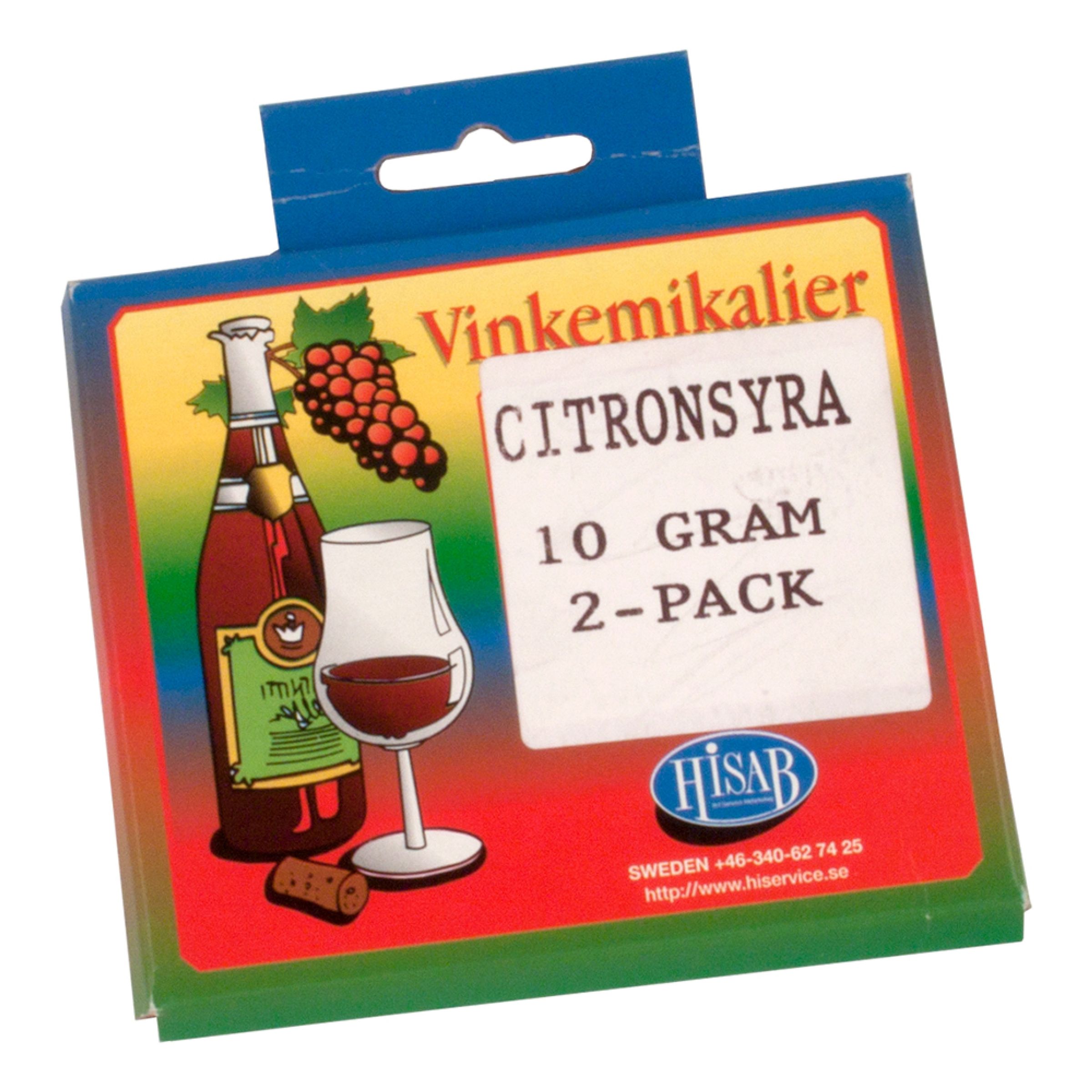 Vinkemikalier Citronsyre - 2 x 10 g