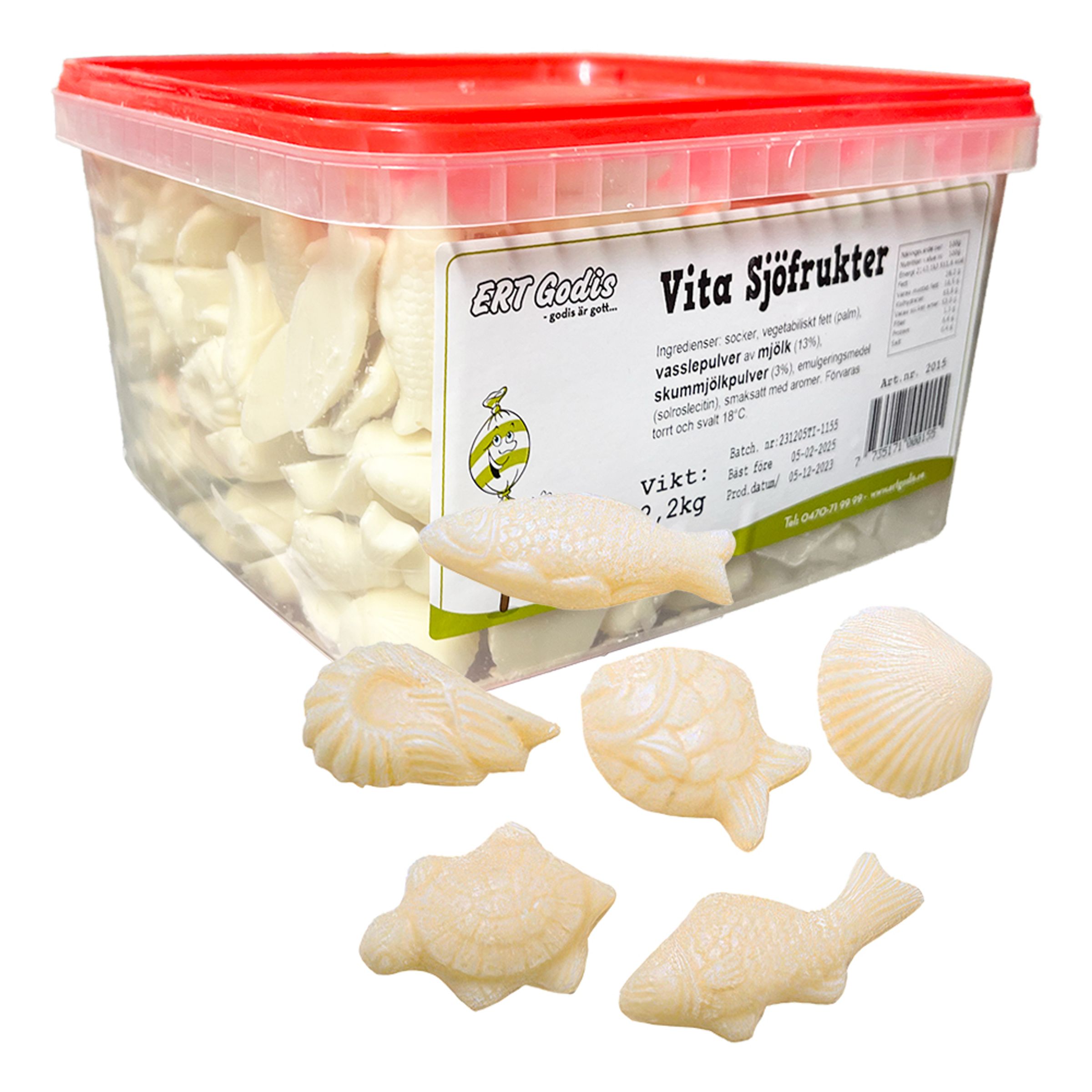 Vita Chokladsjöfrukter Storpack - 2,2 kg | Hem - Godis & Läsk - Godis - Choklad | Maskeradspecialisten