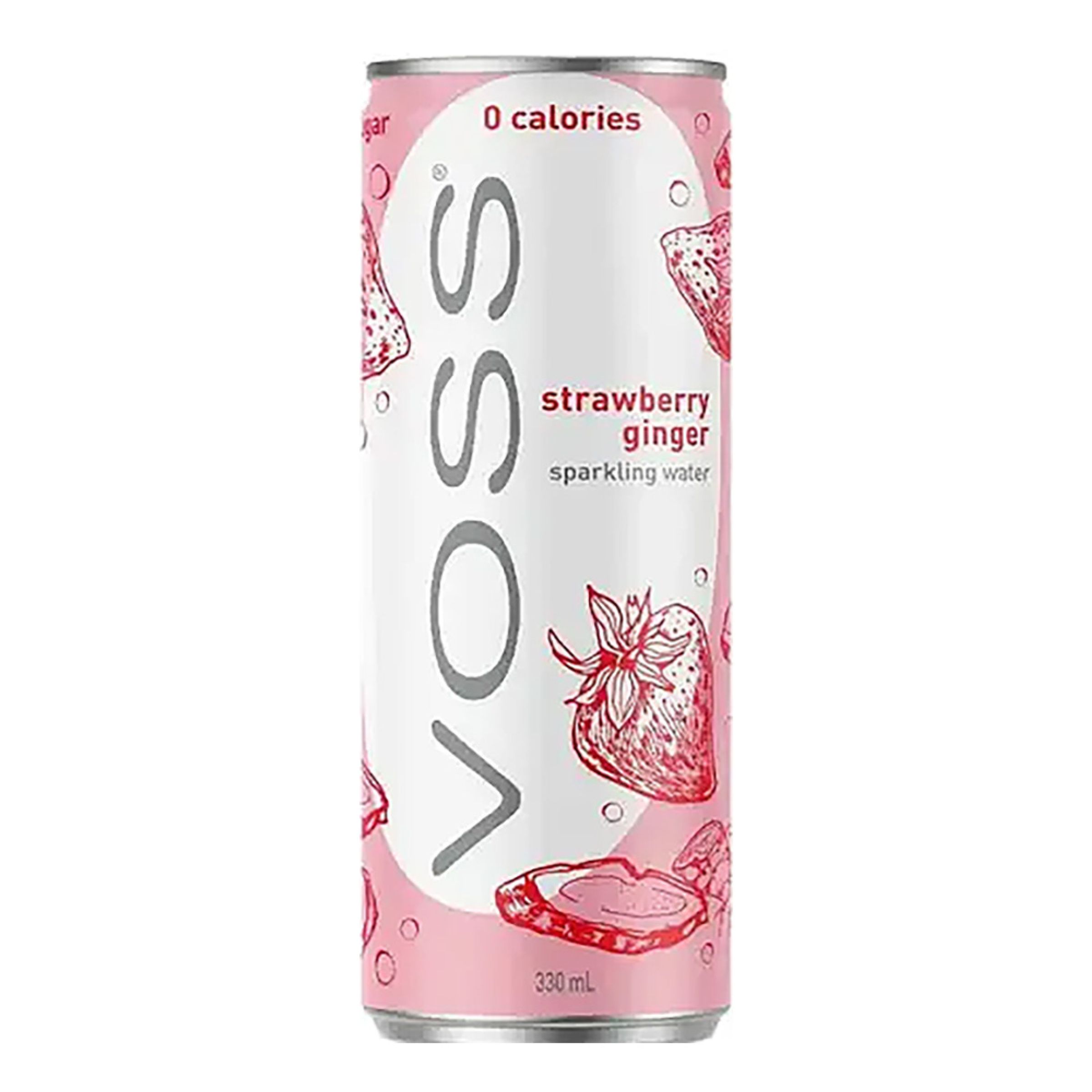 Voss Kolsyrat Vatten Strawberry Ginger - 330 ml | Hem - Godis & Läsk - Dryck - Mineralvatten | Pryloteket