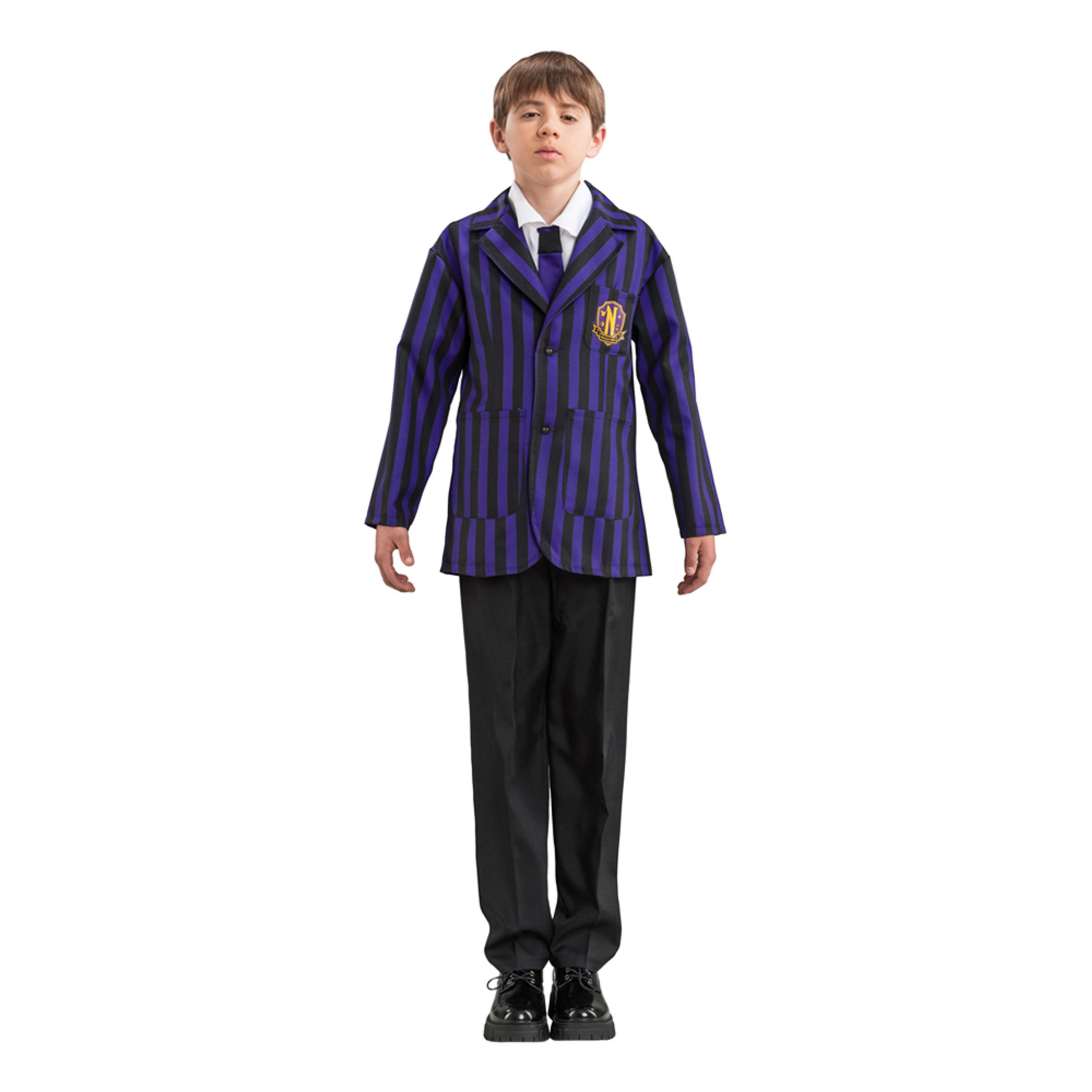 Wednesday Skoluniform Pojke Barn Maskeraddräkt - Medium | Hem - Maskerad - Maskeraddräkter - Barndräkter | Maskeradspecialisten