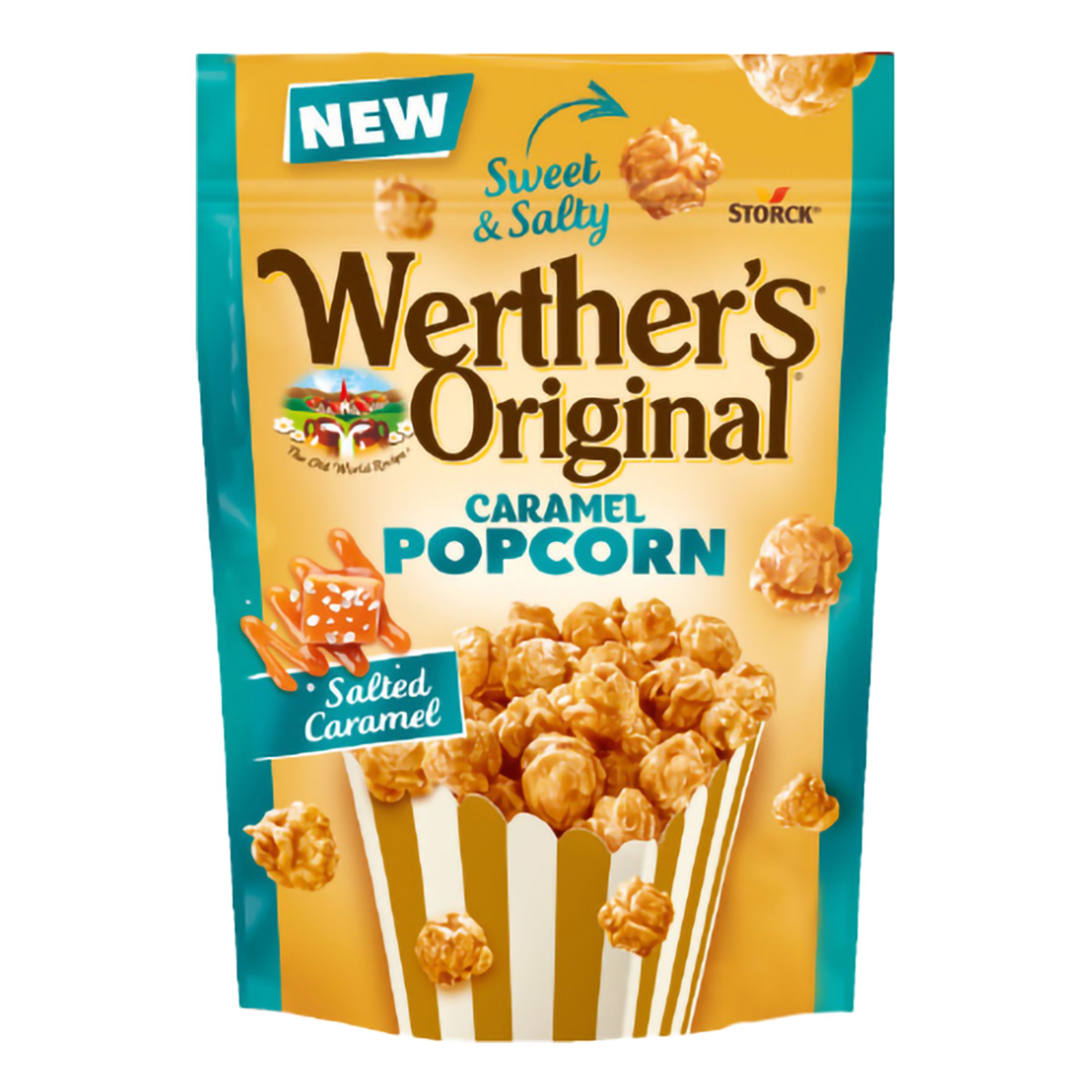 Werthers Caramel Popcorn Salted Caramel - 140 g | Hem - Godis & Läsk - Snacks - Popcorn | Maskeradspecialisten