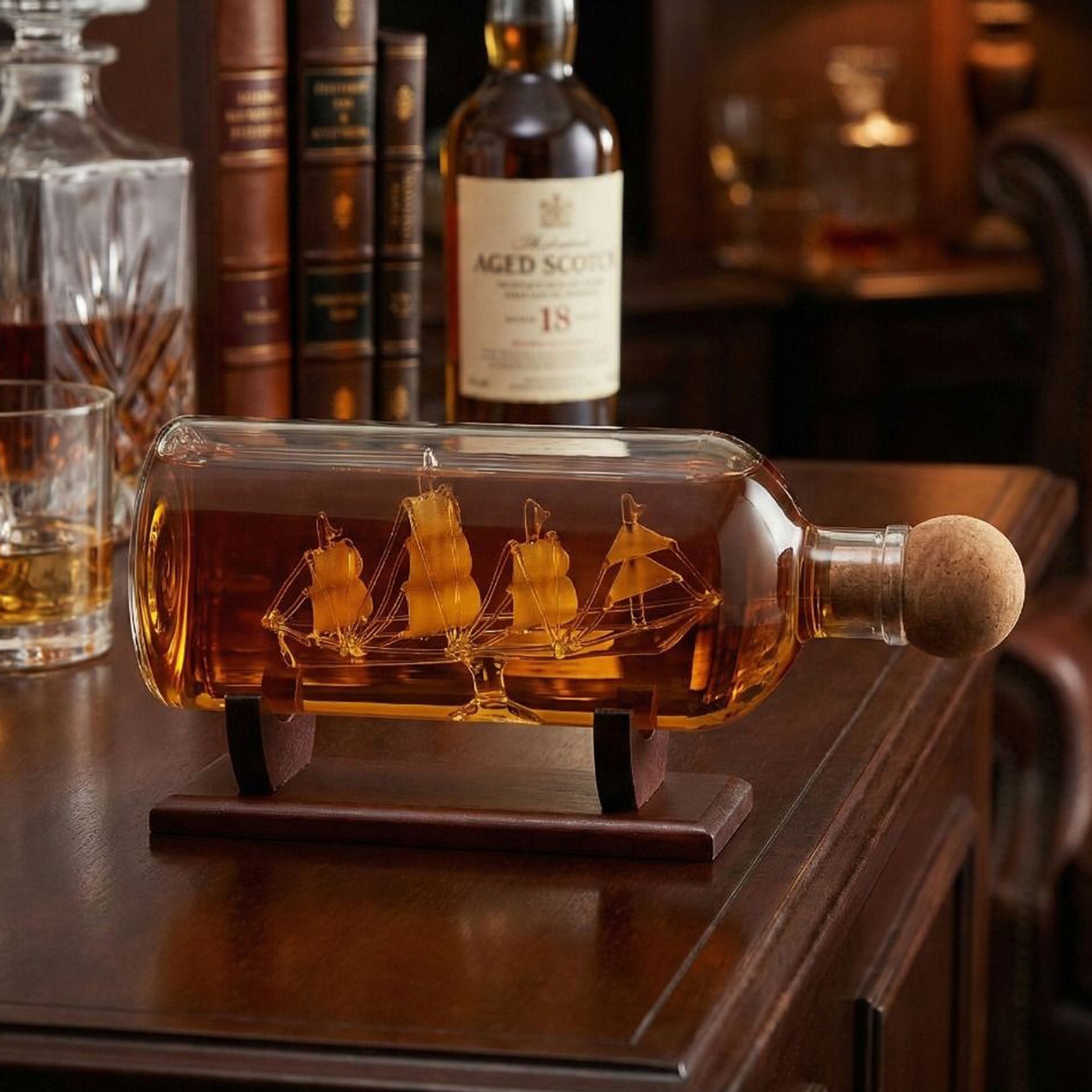 Whisky Karaff Skepp i Flaska