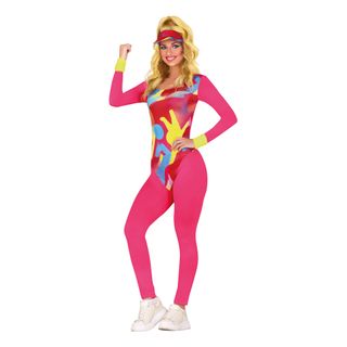 80'er Aerobic Lyserød Kostume