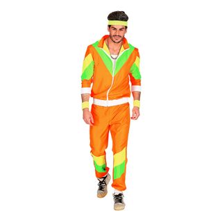 80'er Træningsdragt Orange/Grøn/Gul Kostume
