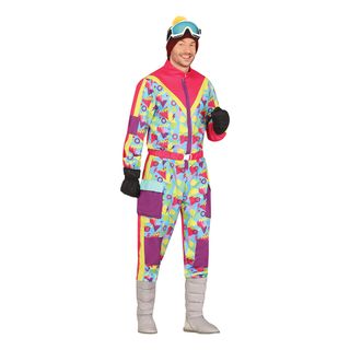 80'er Lyserød Skioverall Herre Kostume