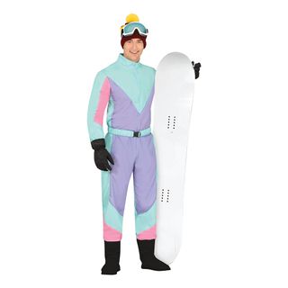 80'er Skidragts Lilla/Blå Herre Kostume