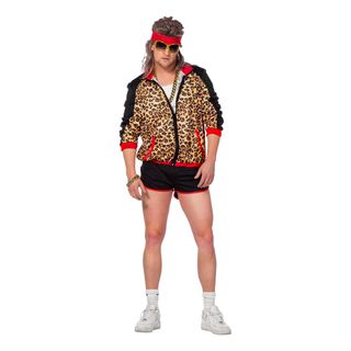 80'er Træningssæt Leopard Herrekostume