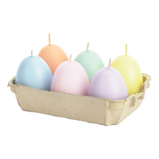 Stearinlys Æggeformet Pastelmix
