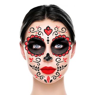 Ansigtstatovering Day of the Dead Glitter