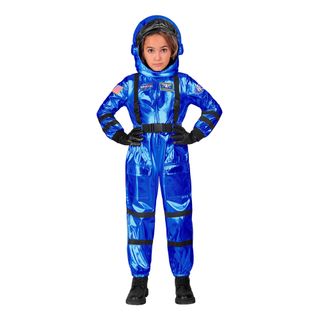 Astronaut Blå Metallic Børnekostume