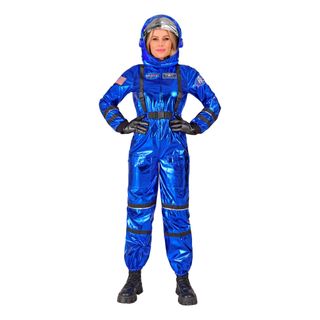 Astronaut Blå Metallic Dame Kostume