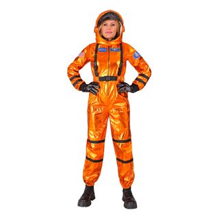 Astronaut Orange Metallic Dame Kostume
