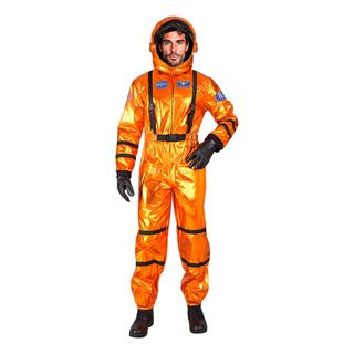 Astronaut Orange Metallic Herre Kostume