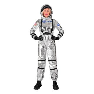 Astronaut Silver Metallic Dame Kostume