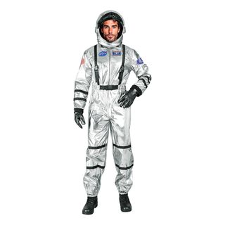 Astronaut Silver Metallic Herre Kostume