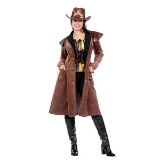 Autentisk Western Frakke Dame Brun