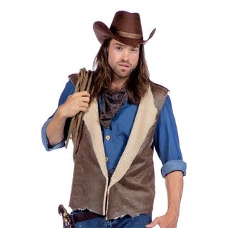 Autentisk Western Vest Brun