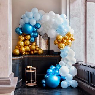 Ballonbue Blå/Guld/Hvid Sæt Deluxe