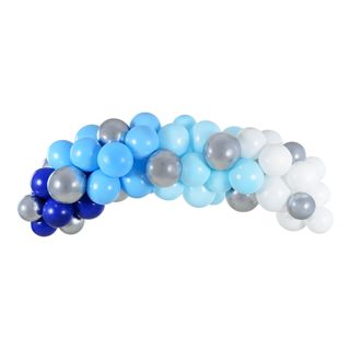 Ballonbue Blå/Lyseblå/Sølv Sæt