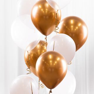 Ballonbuket Guld/Krom
