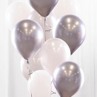 Ballonbuket Sølv/Krom