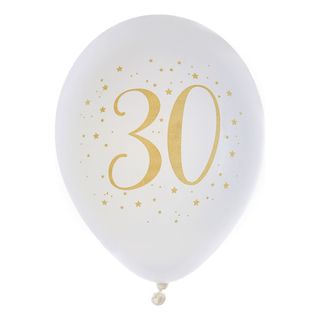Balloner 30 Hvid/Guld