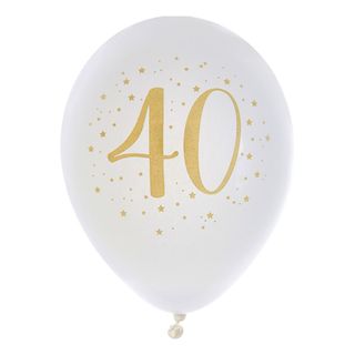 Balloner 40 Hvid/Guld