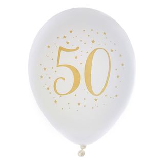 Balloner 50 Hvid/Guld