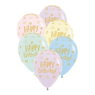Balloner Happy Birthday Flerfarvet
