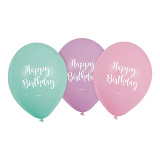 Balloner Happy Birthday Pastel