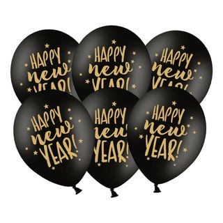 Balloner Happy New Year Sort/Guld