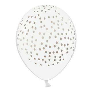Balloner Prikker Hvid/Silver