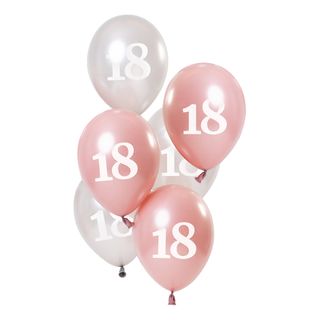 Balloner Lyserød/Sølv 18 År